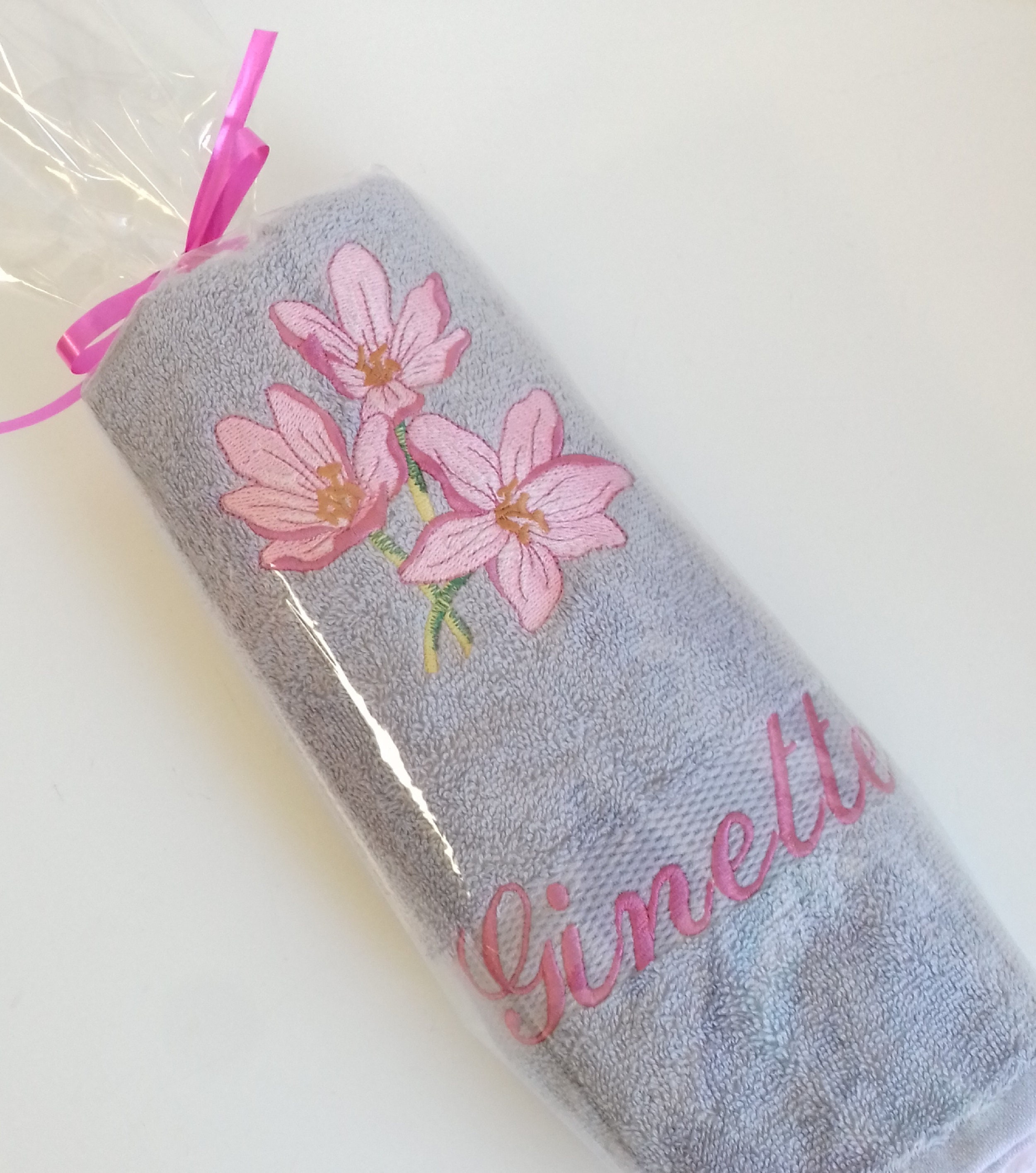 Cadeau Fête Des Mamies, Mères Serviette de Bain et Gant Assorti Personnalisée avec Motif, Prénom ou 