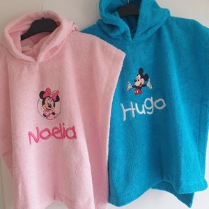 Hooded bath poncho for children aged 1 to 4 years, customizable with first name and/or image image 4