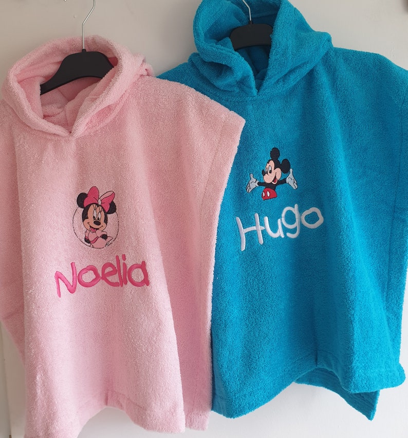 Hooded bath poncho for children aged 1 to 4 years, customizable with first name and/or image image 4