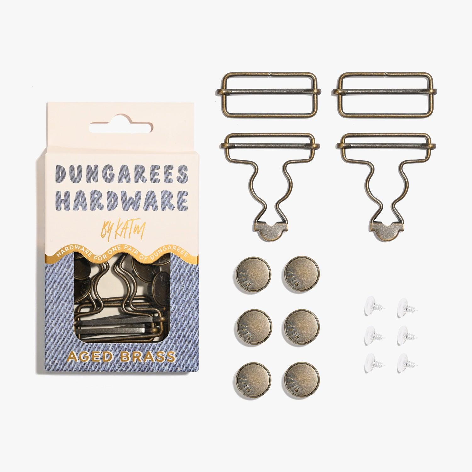 Dungarees Hardware Kit Aged Brass