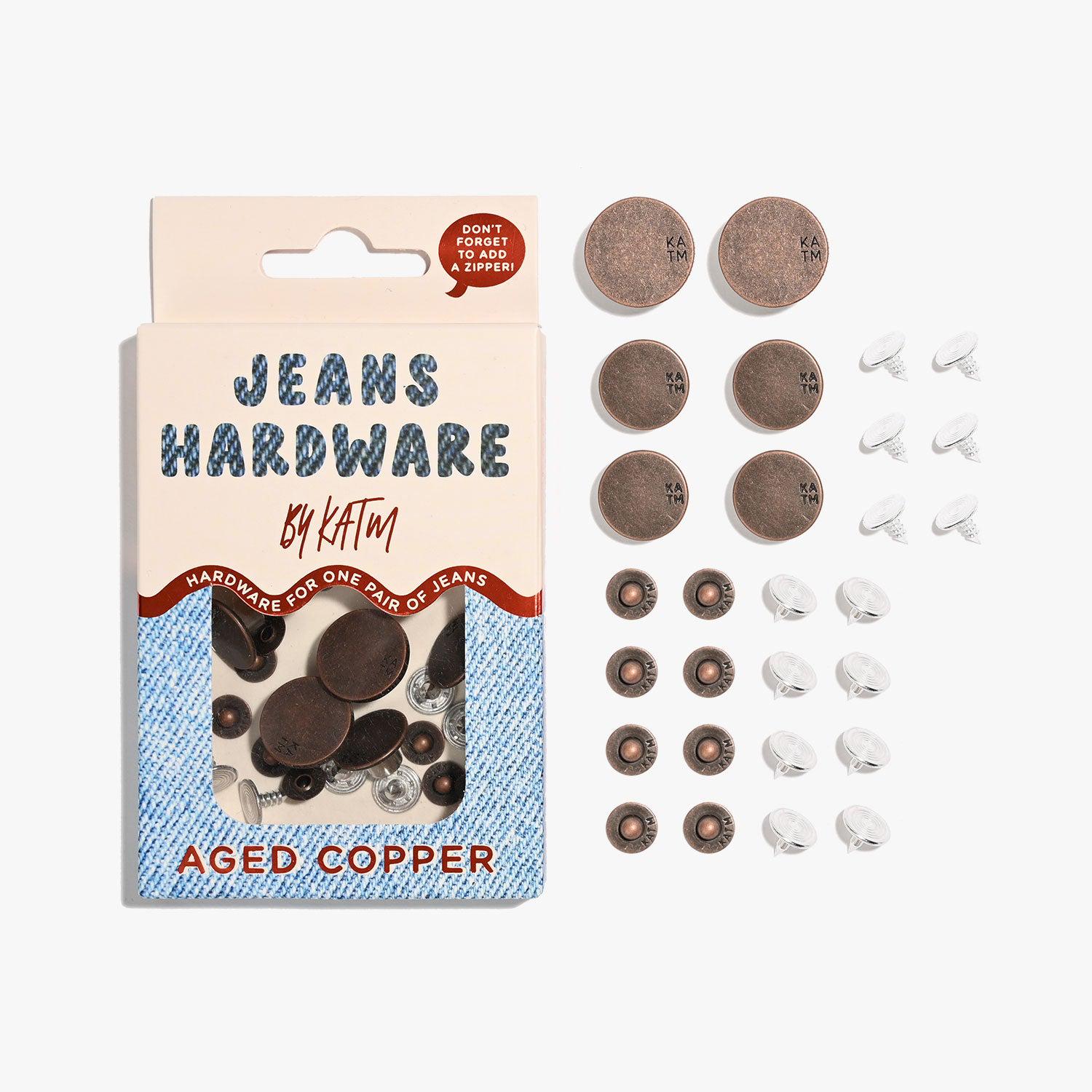 Jeans Hardware Kit Aged Copper