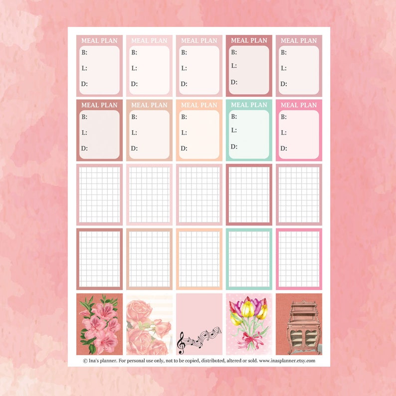girly planner stickers pink printable planner stickers etsy