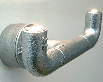 Industrial lamp Twin Elbow  sophisticated  conduit lighting  steampunk lighting  rustic lighting