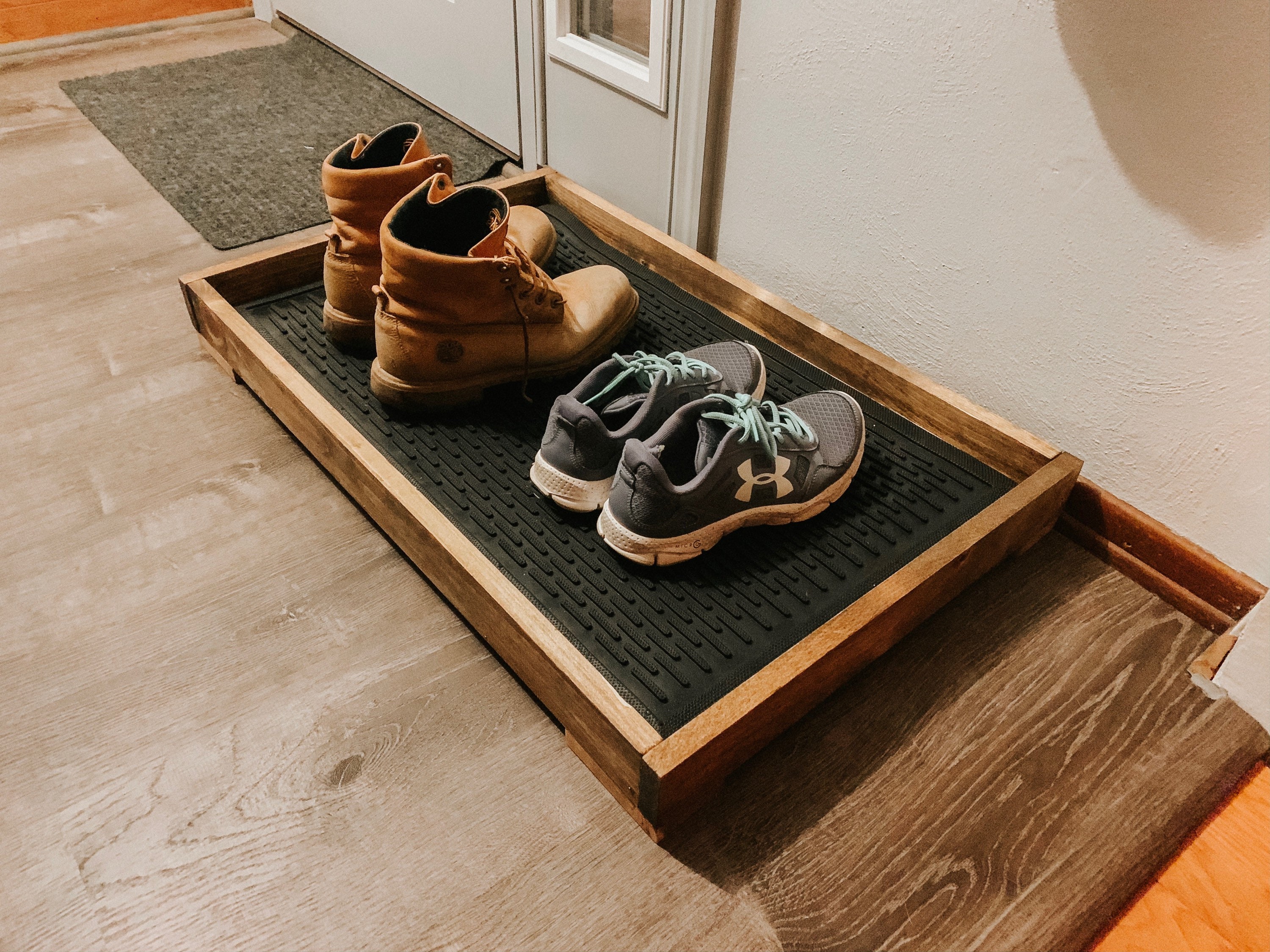 A1 Home Footprint Heavy Duty Flexible 16 In. X 31 In. 100% Rubber Boot Mat.  Multi-Purpose For Shoes, Pets, Garden - Mudroom, Entryway, Garage Etc. 