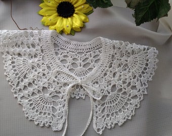 Handmade crochet neck lace Removable fake collar Victorian crochet collar Detachable neck lace jewelry 100% cotton antique lace collar