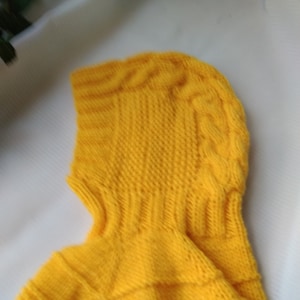 Yellow Knit Baby Balaclava Hat Children Helmet Hat Hoodie Hat Gender neutral Balaclava knitted hat Toddler Cowl Baby Gift  Ready to ship
