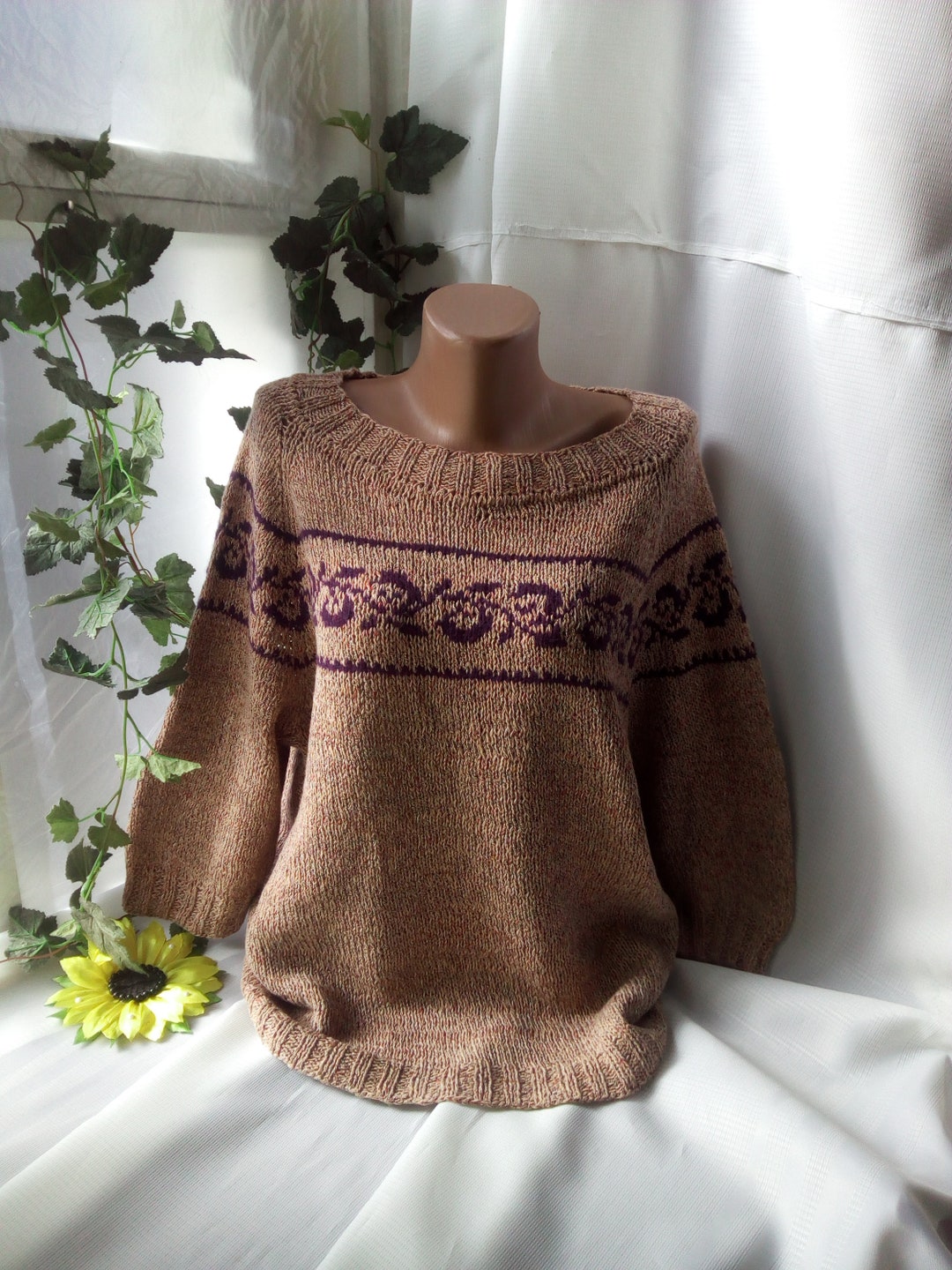 Linen Cotton Wool Loose Fit Sweater Woman Oversized Cocoon Etsy