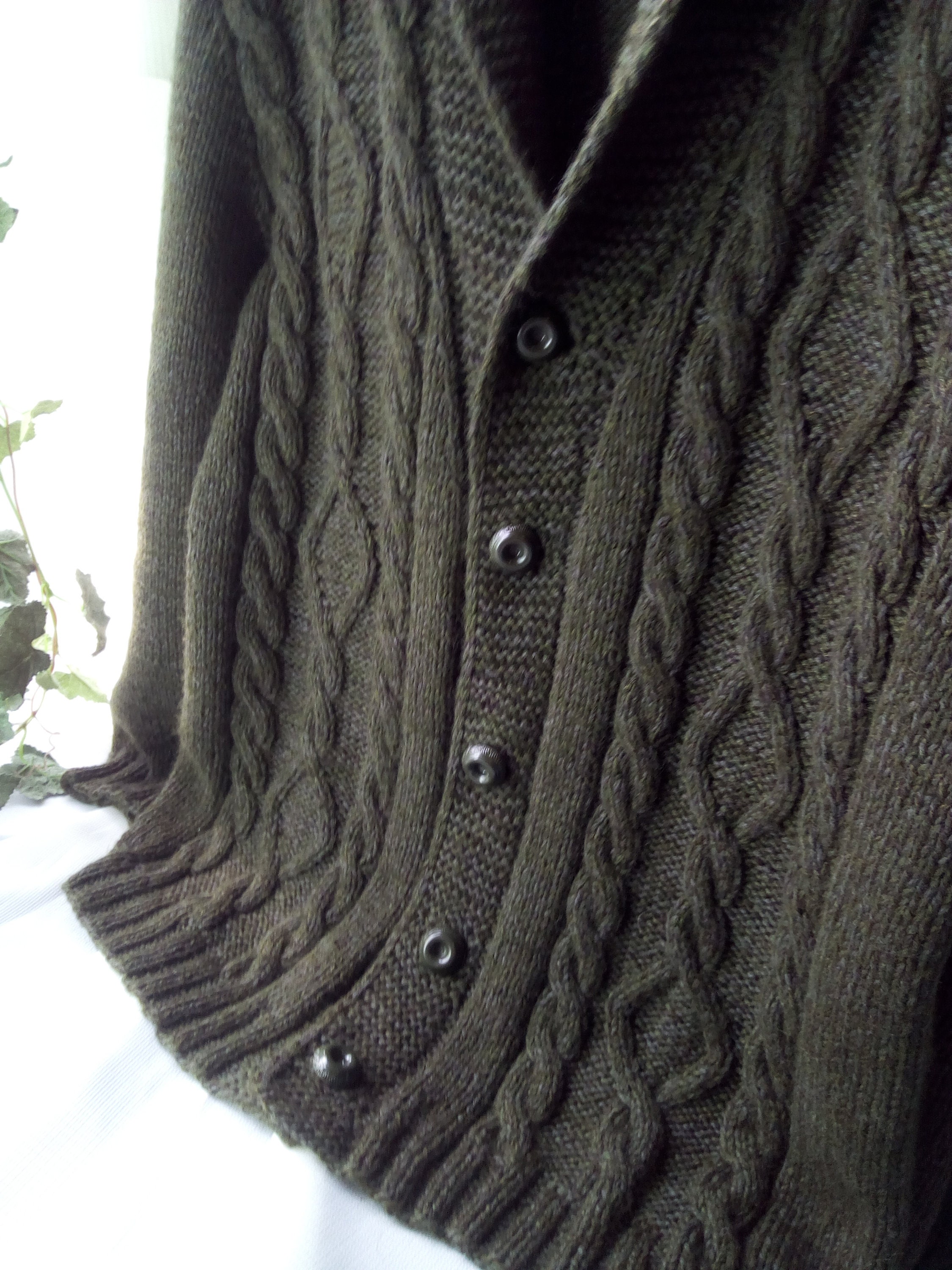 Hand Knitted mens shawl neck Cardigan Long sleeve VNeck Jacket Etsy