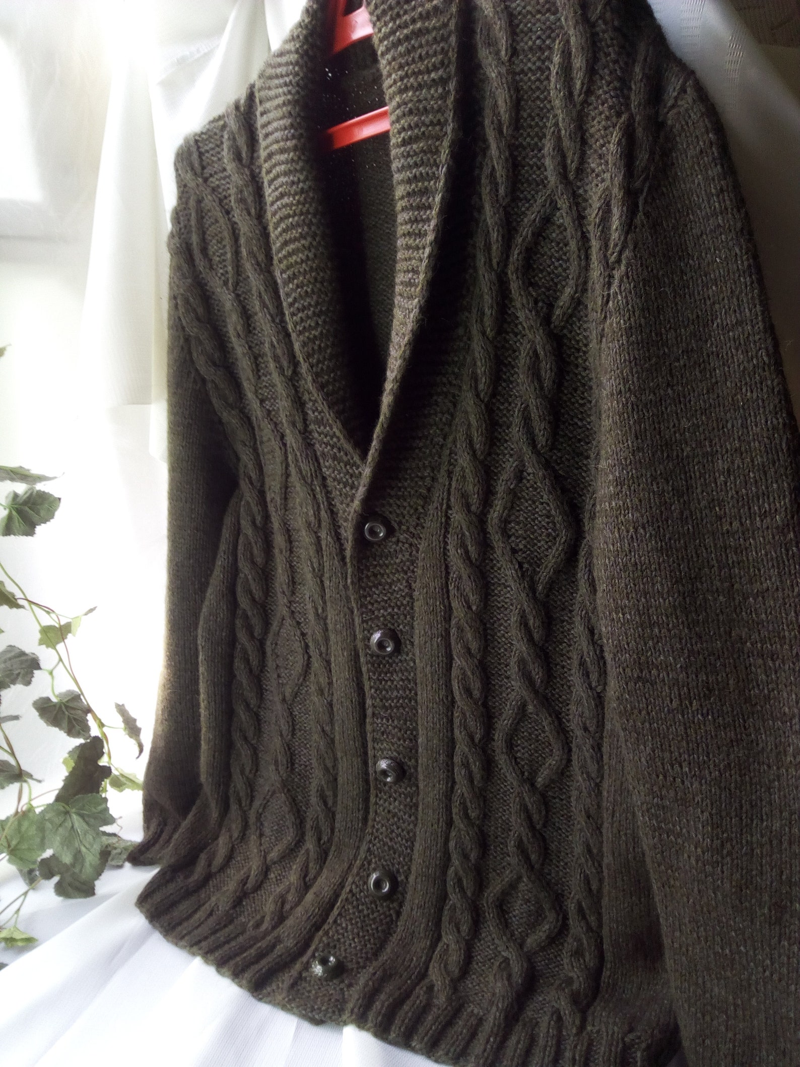 Hand Knitted mens shawl neck Cardigan Long sleeve VNeck Jacket | Etsy