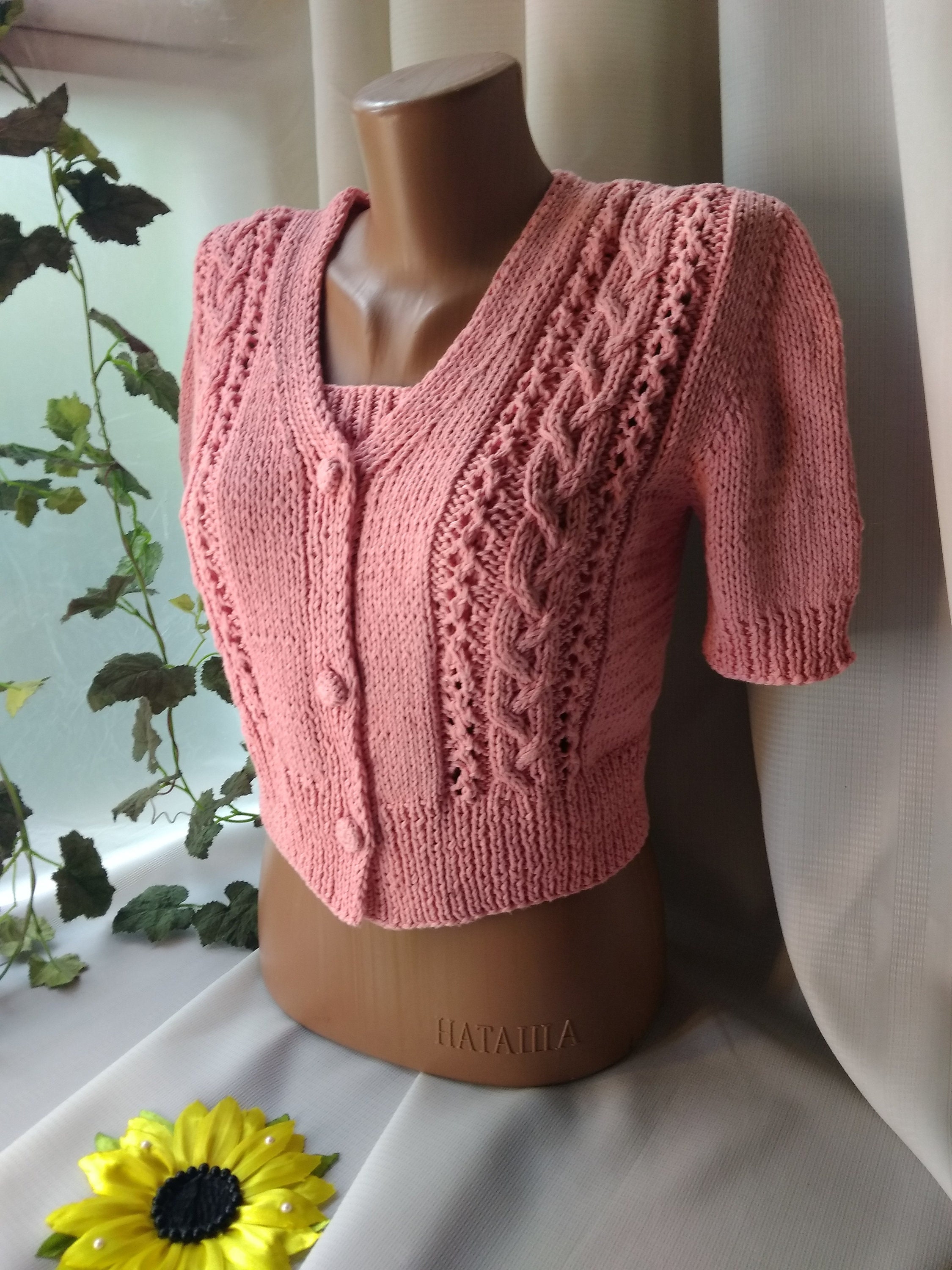 アウターその他 Fallett Cropped knit button cardigan pink FA2303KT02PI Sweaters for Women Fall Fashion 2023 Pocket Patched Button