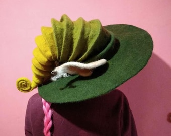 Sombrero de bruja Sombrero de mago Sombrero de guardabosques Sombrero con orejas Sombrero de enano Cosplay Disfraz de bruja Halloween festival renacentista sombrero de fieltro