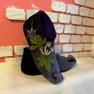 Fairy Shoes, Witch Shoes, Gnome Shoes, Elf Shoes,Mushroom Shoes, Halloween Shoes, Cosplay Shoes, Halloween Witch Costume,Felt House Slippers