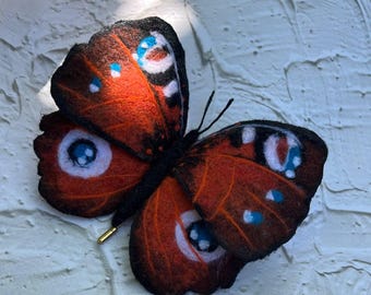 Butterfly accessory, wool brooch, hat accessory, cosplay, gift, wool accessory, butterfly brooch, coat brooch, wool butterfly