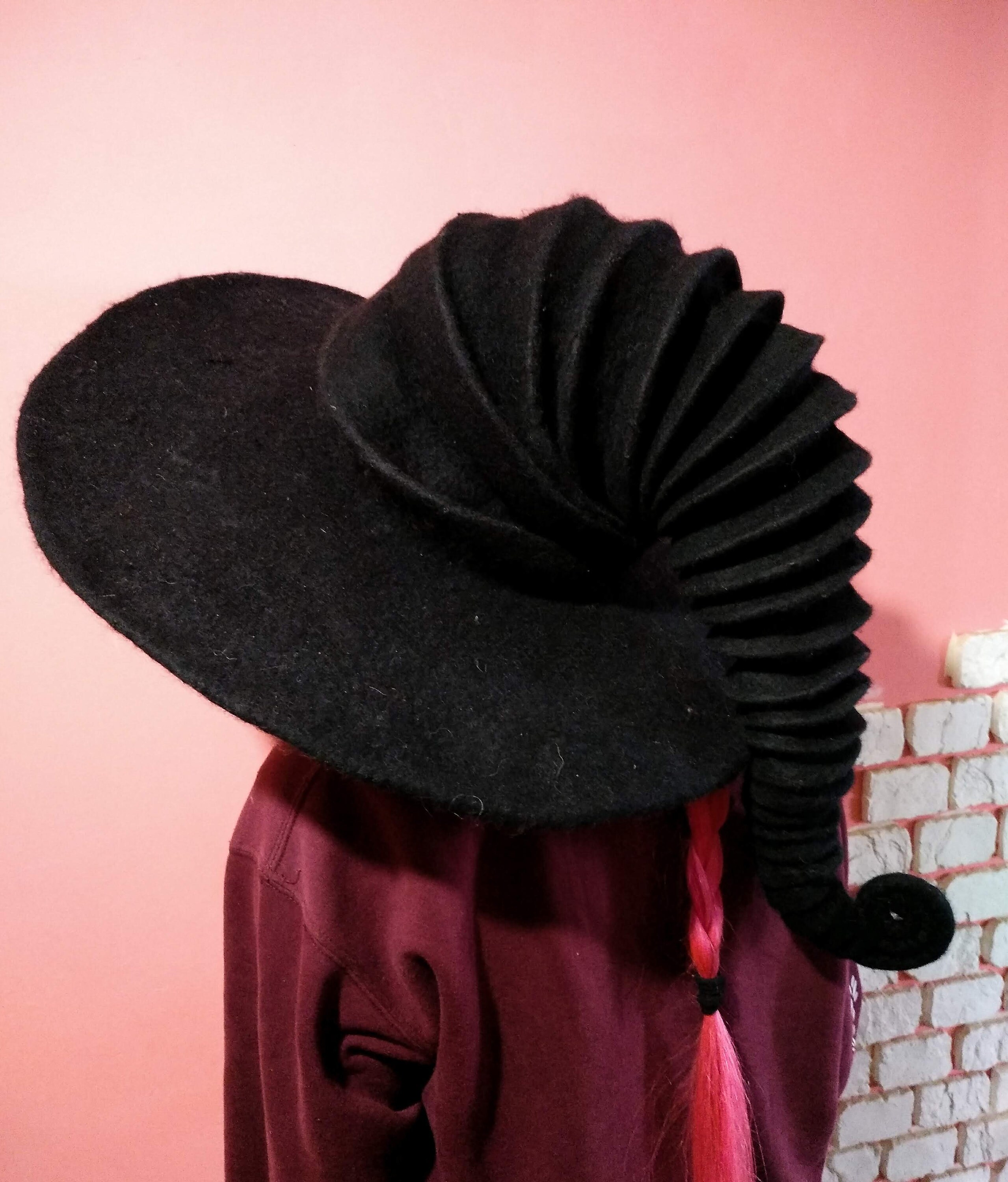 Witch hat wizard hat . felt hat black felted hat from wool Etsy