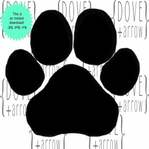 Patte d’impression SVG coupe fichiers PNG image Pawprints chien patte chat patte coupe fichier pour silhouette Cricut coupe oreiller Mug signe faisant dollar Deal