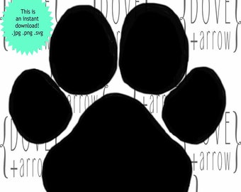Paw Print SVG Cut Files  PNG Image Pawprints Dog Paw Cat Paw Cut File for Silhouette Cricut Cutting pillow mug sign making Dollar Deal