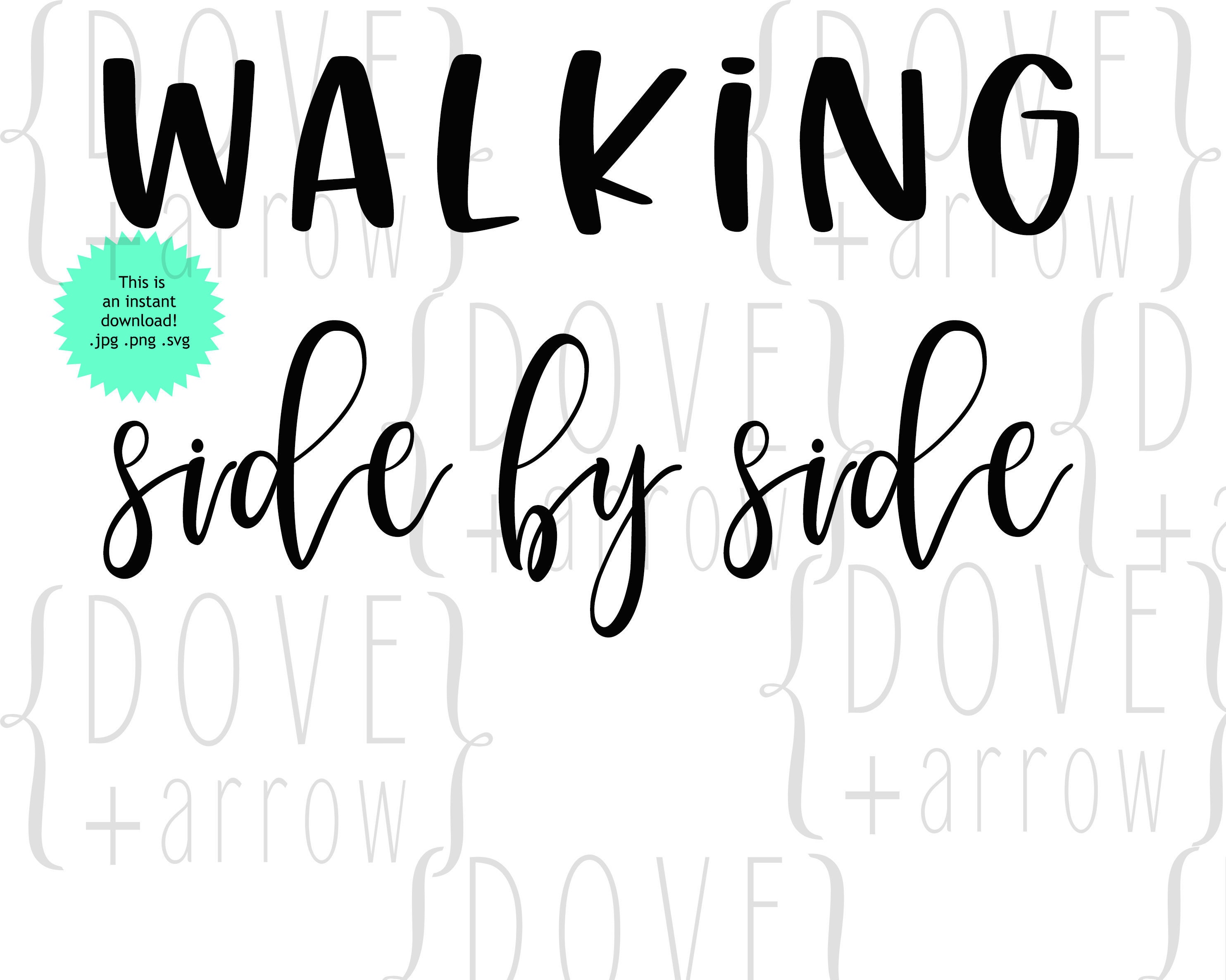 Download Walking Side By Side Wedding Words Svg Cut File Jpg Dxf For Etsy