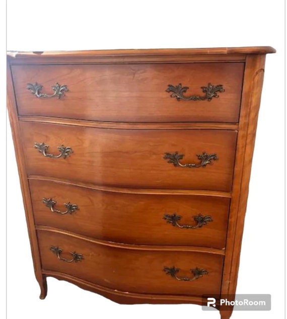 French Provincial Tall Boy Dresser 5 Drawers Available to Customize White French Provincial