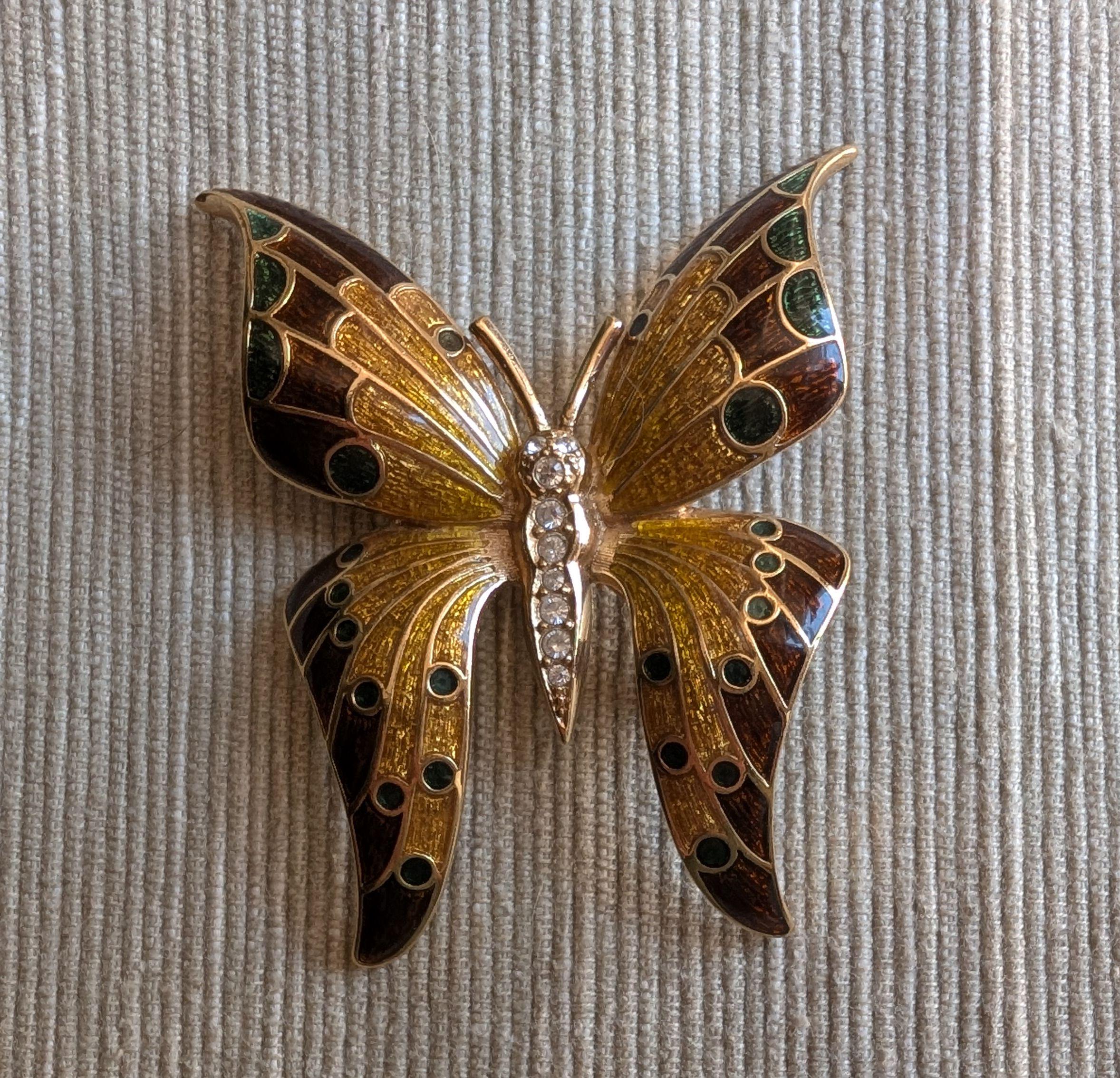 Spilla Farfalla Viola Con Cristalli Swarovski – Spilla Placcata In Rodio A Forma Di Farfalla, Gioiello Elegante Per Donna, 50 Mm