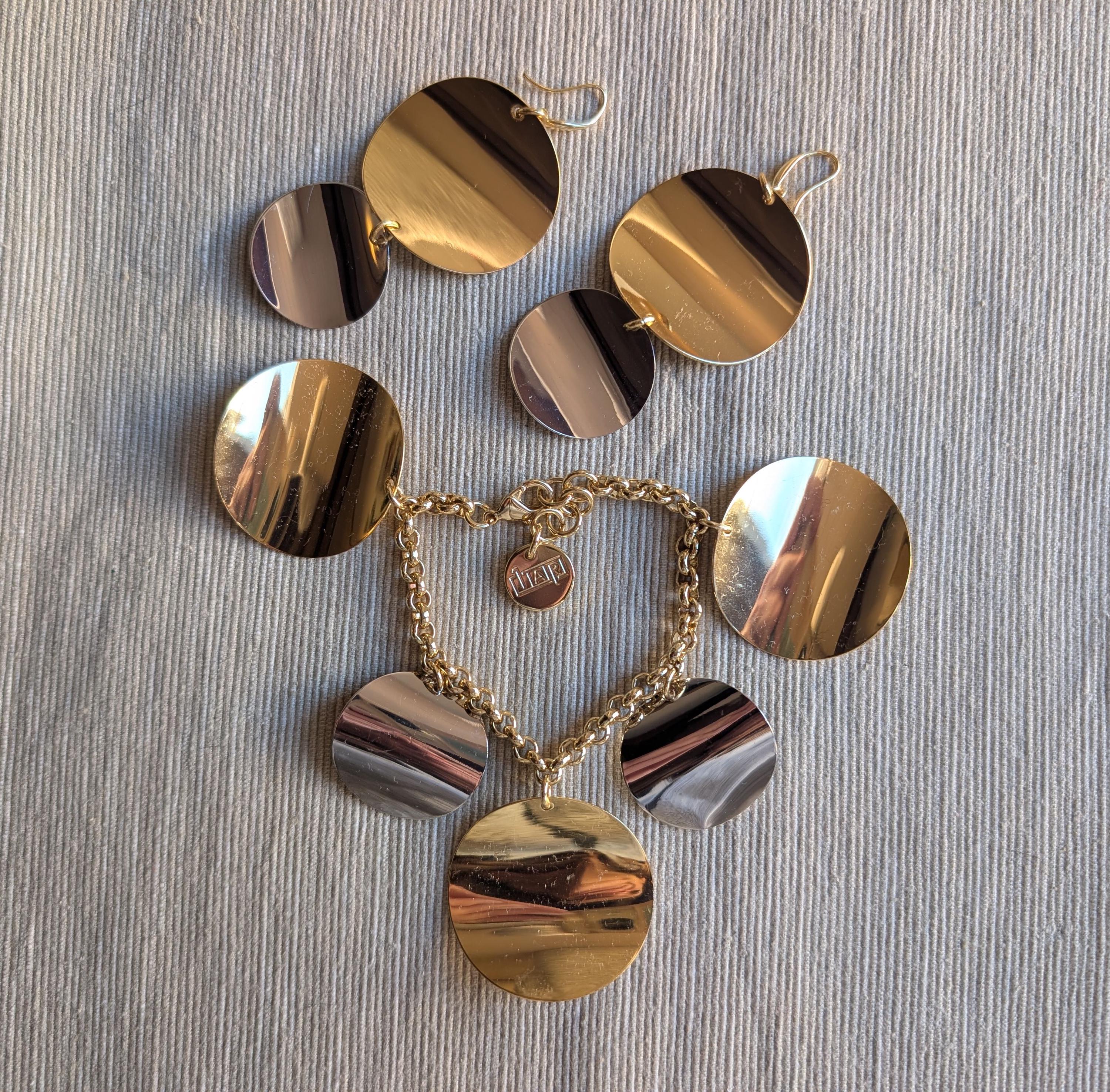 Collier UnoAerre Vintage Années 60 Maille Snake Or 18K Avec Quartz Citrine - Occasion