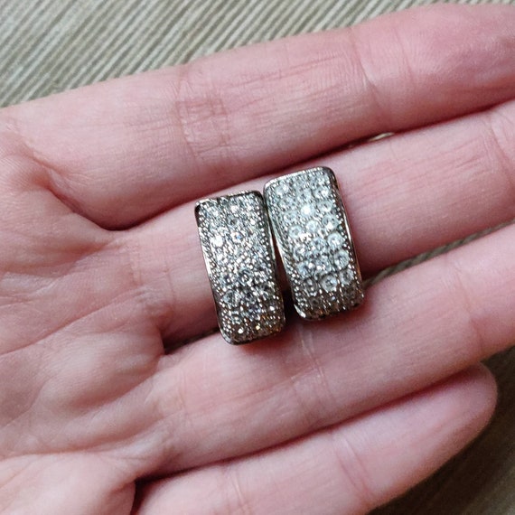 Orecchini Stile Antico Clip Orecchini Clip-on Strass Triangolo Verde/argento - Stile Vintage Art Deco, Per Orecchie Non Forate Orecchini Clip-on Art Deco Triangolo - Foto 1