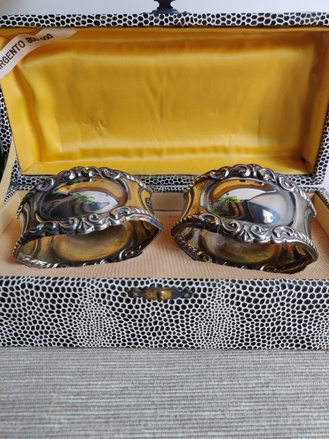 Pair of Vintage 800 Silver Napkin Rings Etsy