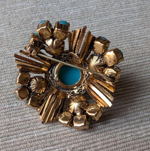 Christian Dior Brooch 1964 Vintage With Glass Cabochon and