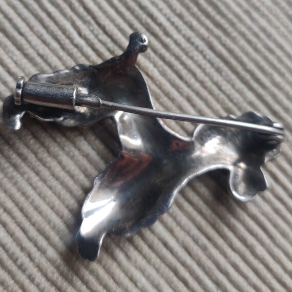 Spilla Lucertola In Argento 925 Con Marcassite – Occhi Colorati Variabili, Chiusura Rollover, Gioiello Vintage - 4