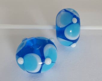 Handmade,Murano Glass Small Beads 2pcs