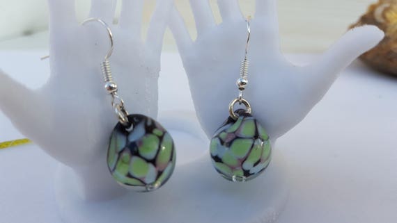 Real Shell Transparent Earrings Jewellery Drop dangle hook handmade New