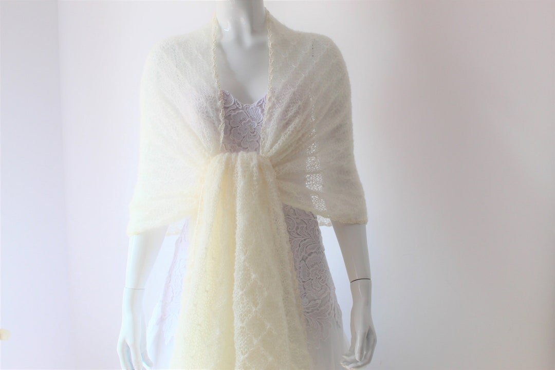 Bridal Wrap for Wedding, Knit Shawl, Knitted Shawl for Wedding Dress ...