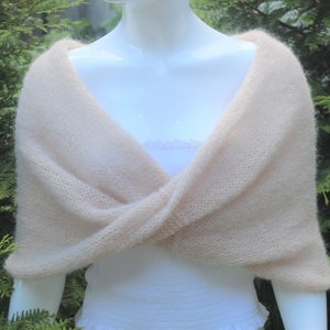 Handmade Mohair Blend Knit Bridal Capelet: Winter Wedding Shawl