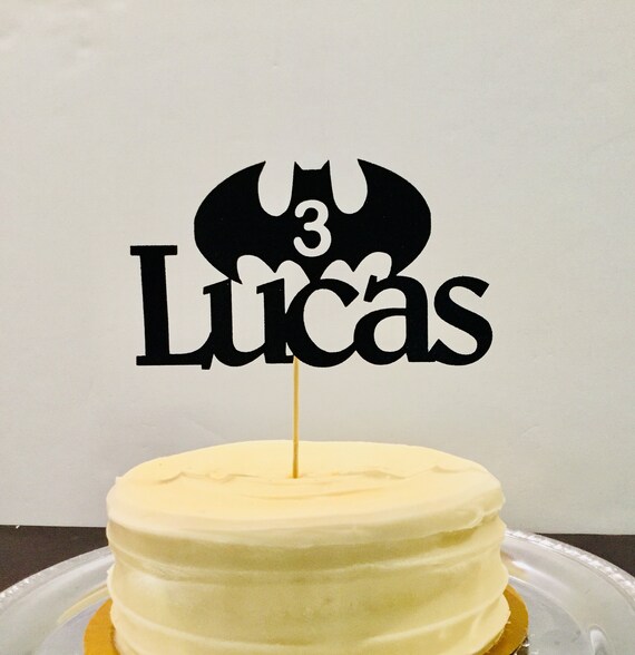 Birthday Cake Topper Custom Name Age Batman Etsy