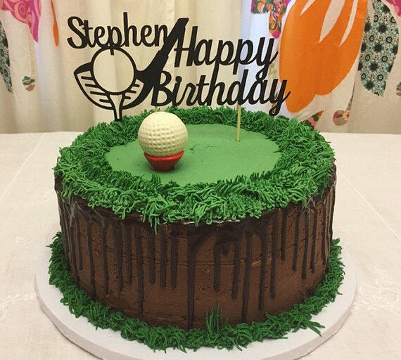 Golfer S Personalized Happy Birthday Cake Topper In Etsy