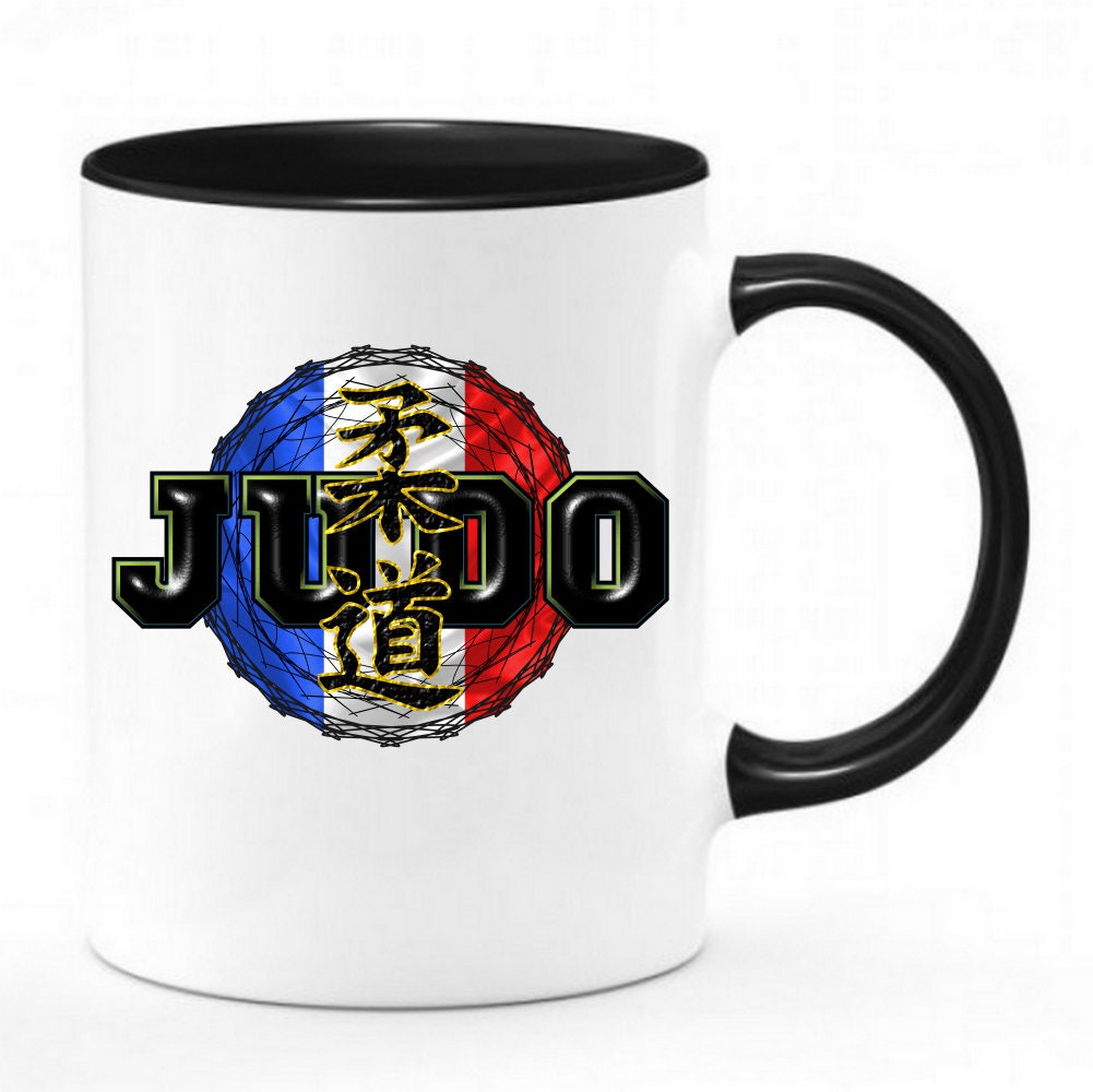 Mug Imprimé Thème Judo | Tasse Mug Bicolor Sport Combat Judoka Couleur France - 11Oz/325Ml