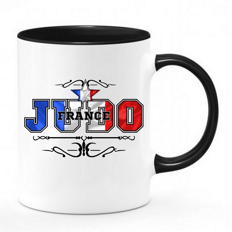 Mug Judo Couleurs France M-3884 | Chope Mug Bicolor Sport Judoka France - 11Oz/325Ml