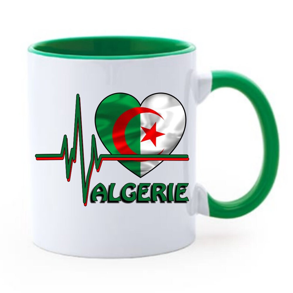 Mug Algerie - Mug Coeur d'algérie | Chope Tasse Mug Bicolor Catégorie Coeur Algérien 11Oz/325Ml