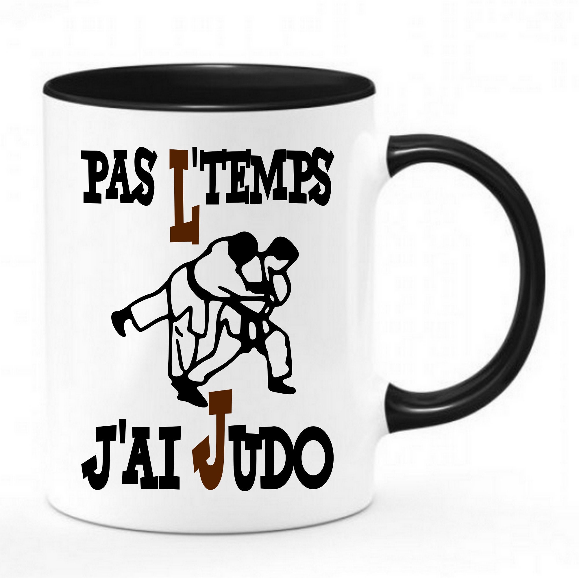 Mug Humour Judo Pas L'temps J'ai Judo M-580 | Chope Mug Bicolor Sport Judoka - 11Oz/325Ml