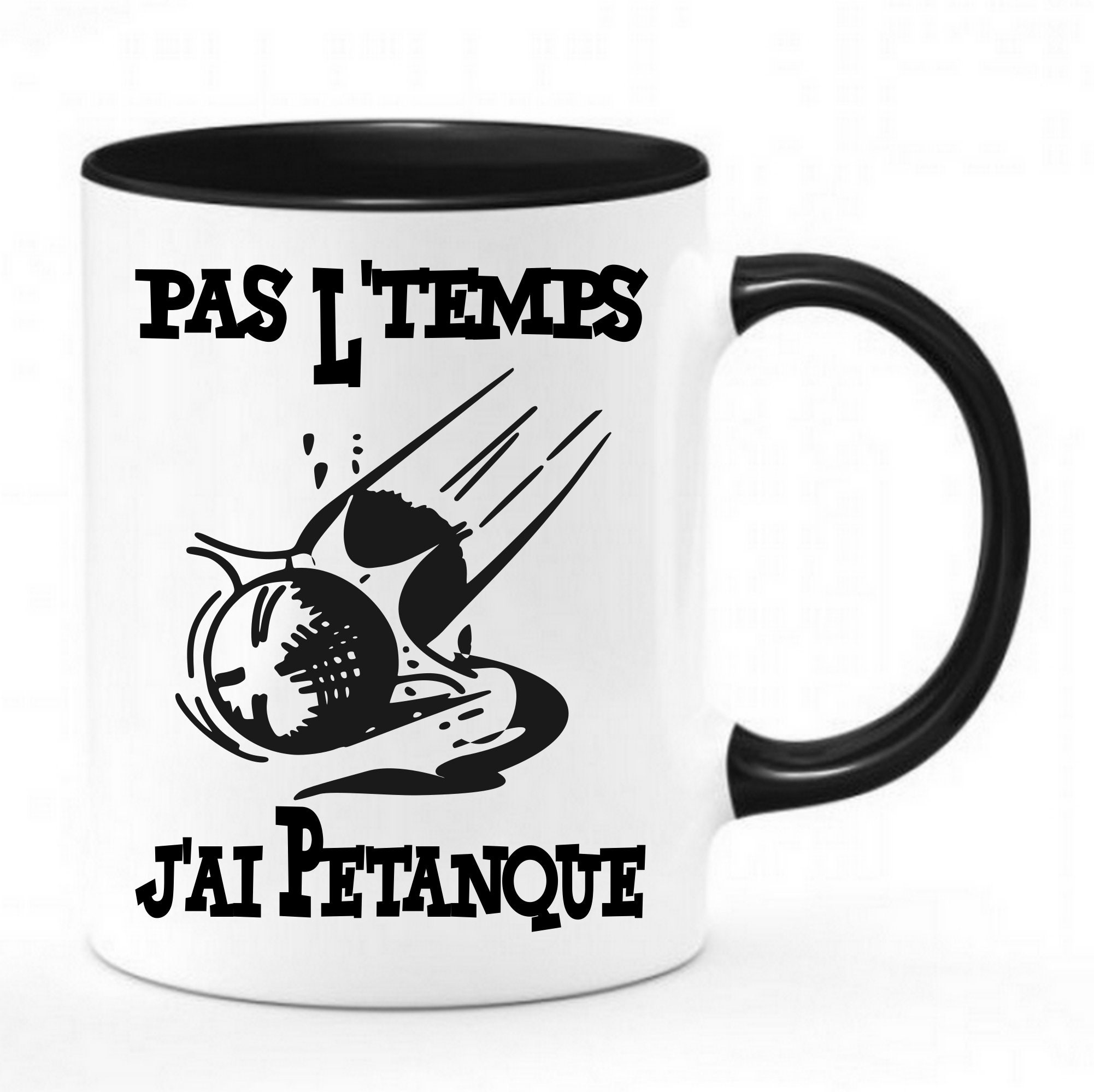 Mug Humour Pétanque Pas L'temps J'ai Petanque - Chope Mug Tasse Bicolor Rigolo Du Bouleur 11Oz/325Ml