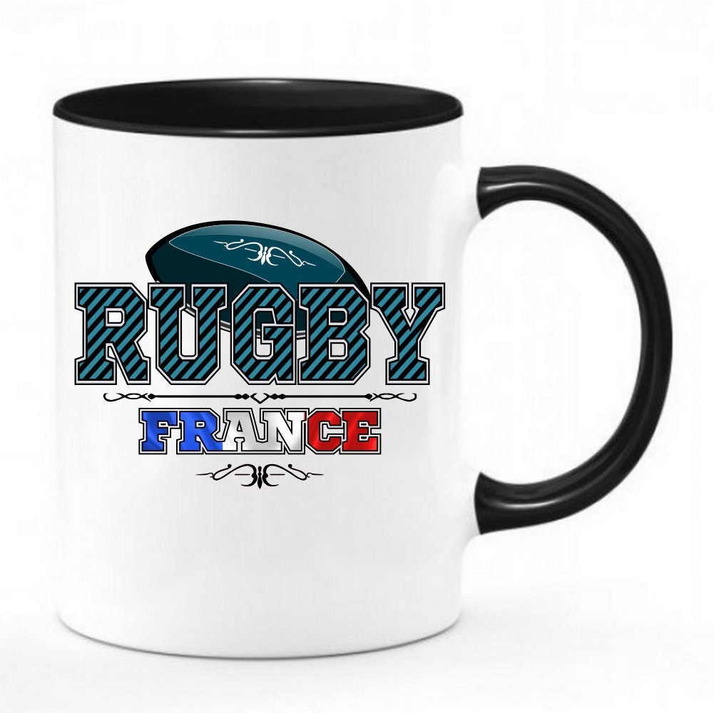 Mug Bicolor Sport Rugby Rugby France | Chope Mug Imprimé Rugbyman Rugbgy Women 15 Couleurs France - 