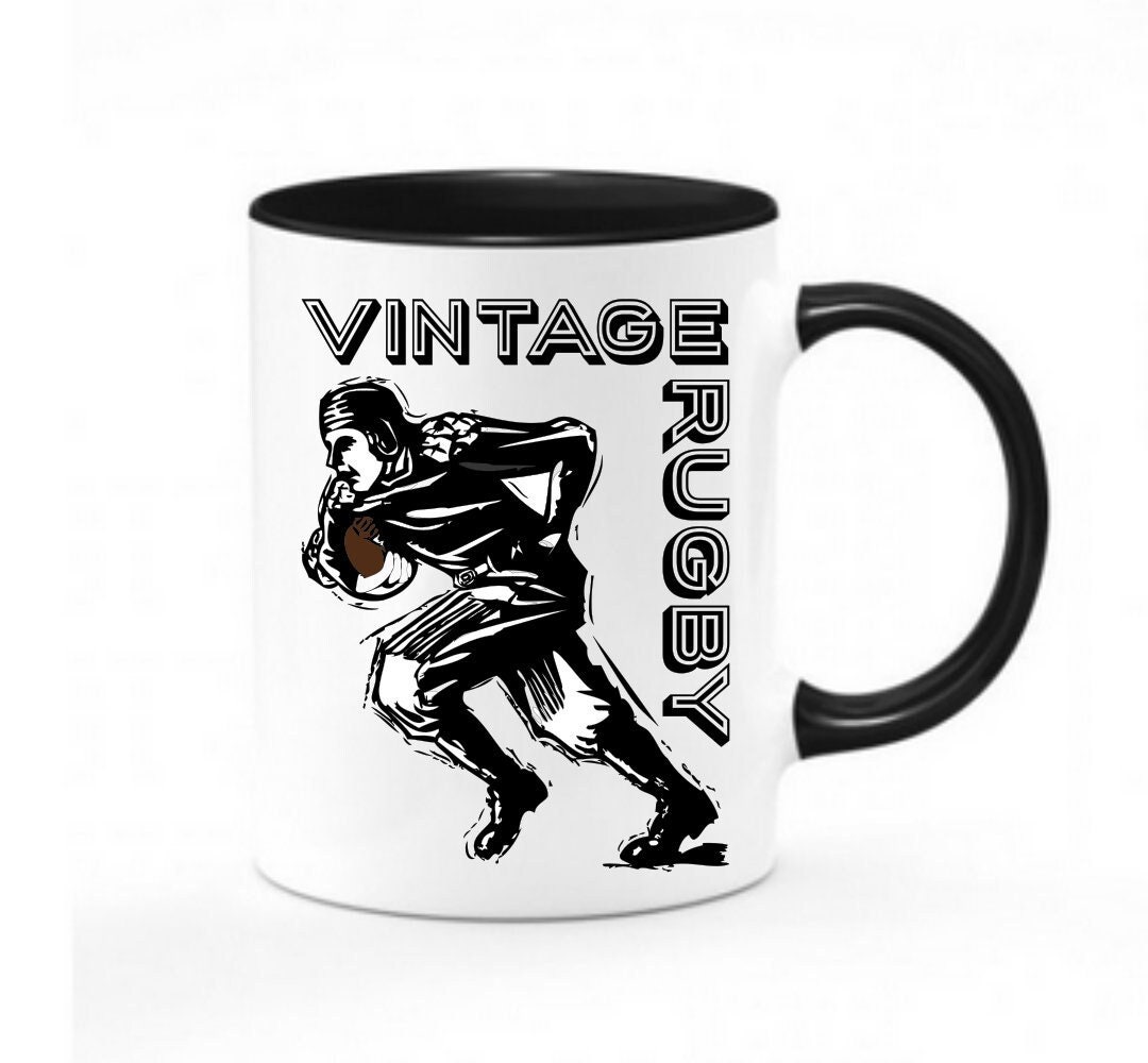 Mug Rugby Joueur Rugby Vintage | d'époque Tasse Chope Mug Le Rugbyman - Rugby Ancien 11Oz/325Ml