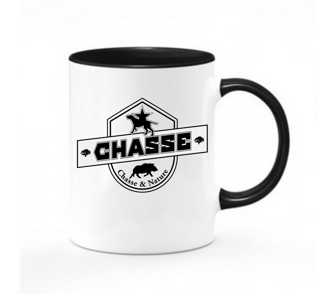 Chope Mug Du Chasseur Chasse & Nature- Mug Tasse Chope Bicolor Imprimé Thème Chasse - 11Oz/325Ml