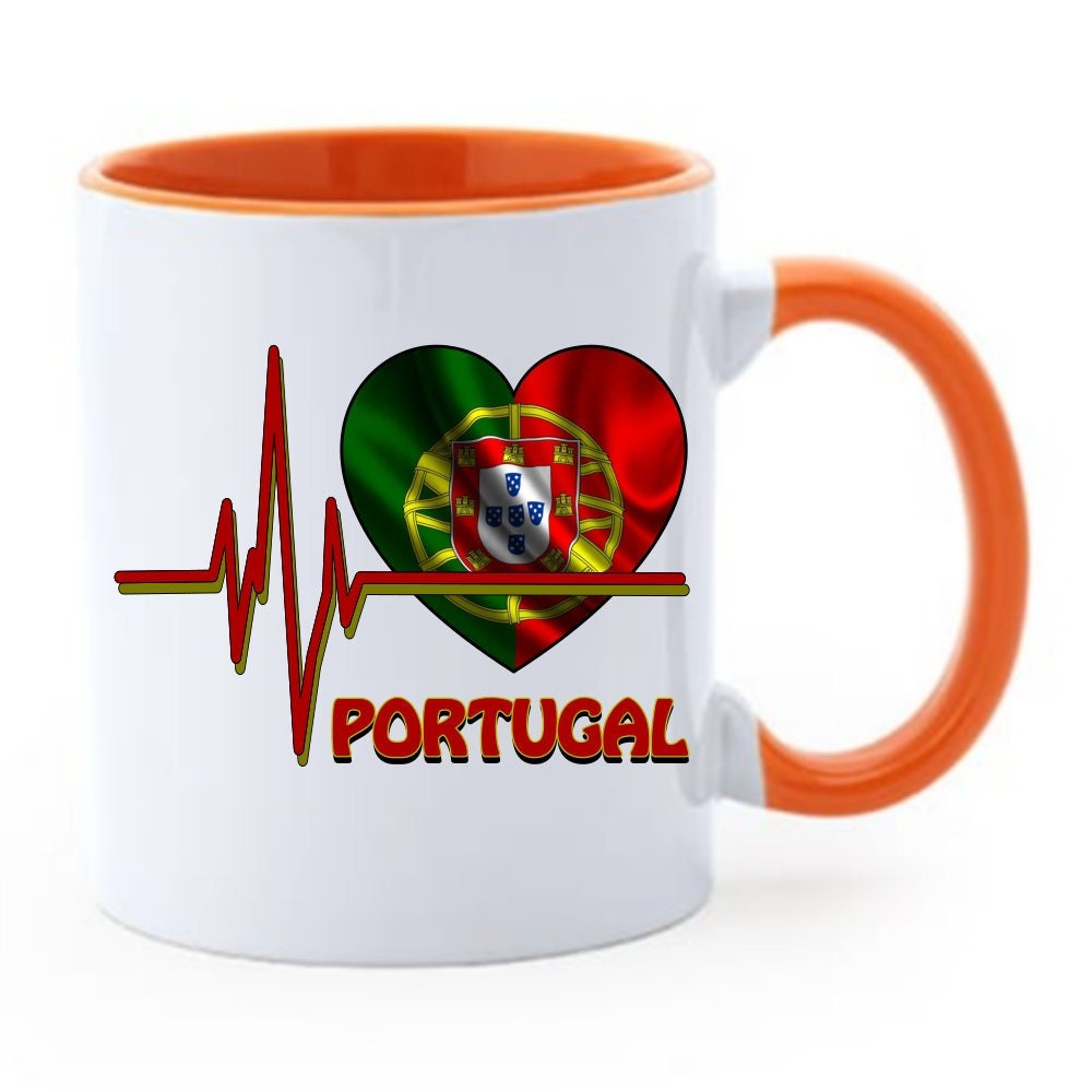 Mug Spécial Portugal Coeur Du Portugal | Chope Mug Bicolor Pour Les Amoureux Du - 11Oz/325Ml