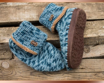 Crochet boots. Knitted shoes outdoor. For the street. Hand-knitted boots. Size  EU 36-37. Women's boots.
