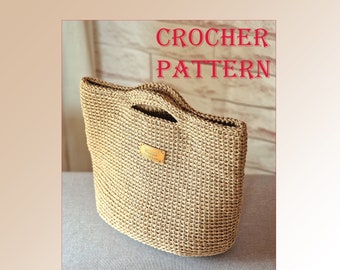 Crochet handbag tote  PATTERN. Shopper bag - pdf digital download. Pattern crochet bag. Pattern crochet handbag. Pattern crochet shopper.