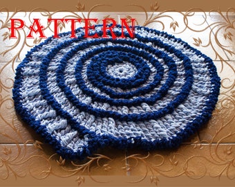 Crochet rug pattern. Crocheted carpet in the form of a shell. Pattern JPEG-file. Crochet bath mat. T-shirt yarn mat. Scheme crochet mat