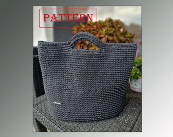 Crochet tote bag PATTERN. Shopper bag - pdf digital download. Pattern crochet bag. Pattern crochet handbag. Pattern crochet shopper.