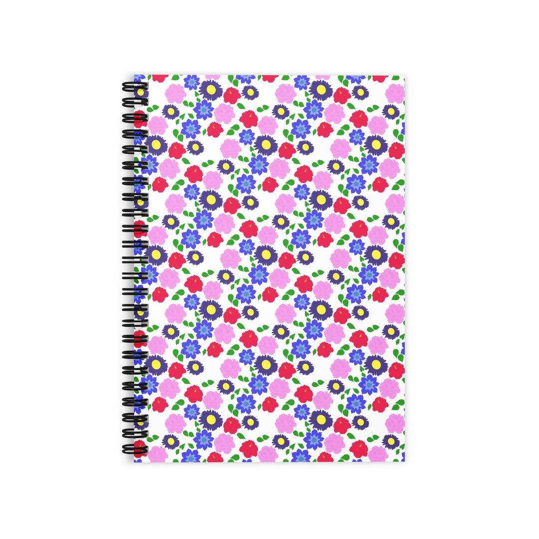 Floral Ruled Line Spiral Notebook - Etsy