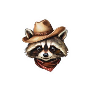 Cowboy Fairy Raccoon Sticker, Vinyl, Stickers, Western, Fairycore ...