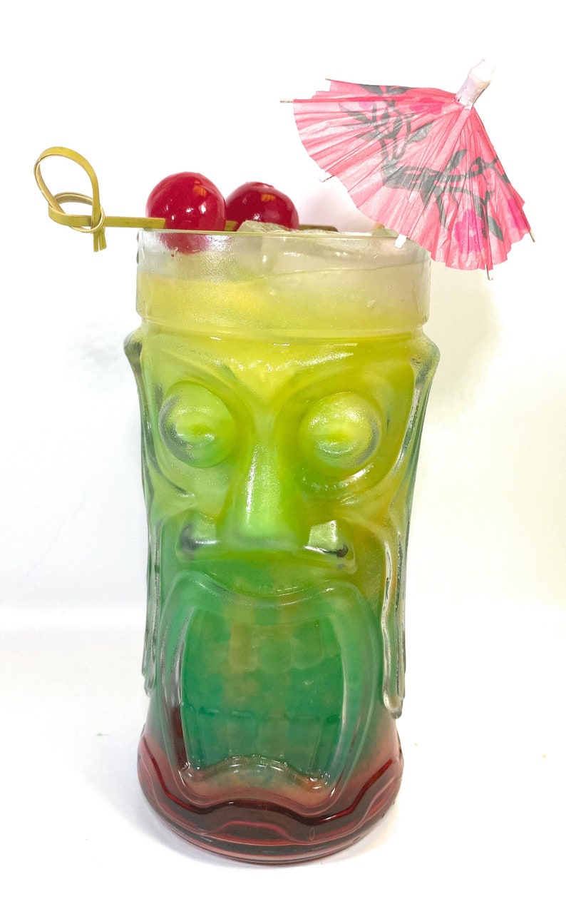Tiki Glass Set of 2 Screaming 16oz Tiki Cooler Glasses Etsy